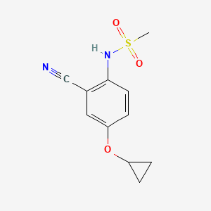 molecular formula C11H12N2O3S B14810979 N-(2-Cyano-4-cyclopropoxyphenyl)methanesulfonamide 