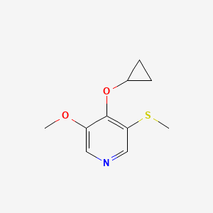 molecular formula C10H13NO2S B14810992 4-Cyclopropoxy-3-methoxy-5-(methylthio)pyridine 