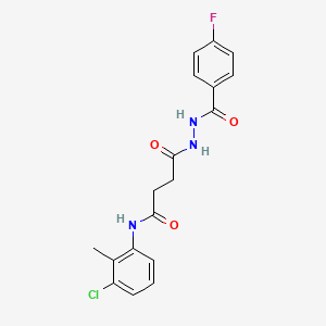 molecular formula C18H17ClFN3O3 B14811018 N-(3-chloro-2-methylphenyl)-4-{2-[(4-fluorophenyl)carbonyl]hydrazinyl}-4-oxobutanamide 