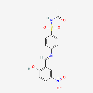 molecular formula C15H13N3O6S B14811033 N-[(4-{[(E)-(2-hydroxy-5-nitrophenyl)methylidene]amino}phenyl)sulfonyl]acetamide 