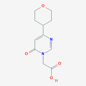 molecular formula C11H14N2O4 B1481104 2-(6-oxo-4-(tetrahydro-2H-pyran-4-yl)pyrimidin-1(6H)-yl)acetic acid CAS No. 2098123-09-0