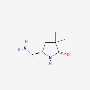 molecular formula C7H14N2O B14811078 (S)-5-(Aminomethyl)-3,3-dimethylpyrrolidin-2-one 