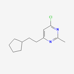 molecular formula C12H17ClN2 B1481108 4-Chloro-6-(2-cyclopentylethyl)-2-methylpyrimidine CAS No. 2092086-84-3