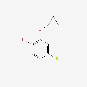 molecular formula C10H11FOS B14811118 (3-Cyclopropoxy-4-fluorophenyl)(methyl)sulfane 