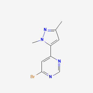 molecular formula C9H9BrN4 B1481121 4-溴-6-(1,3-二甲基-1H-吡唑-5-基)嘧啶 CAS No. 2098025-03-5