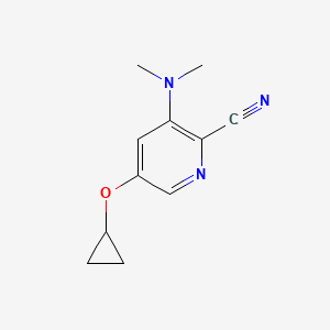 molecular formula C11H13N3O B14811235 5-Cyclopropoxy-3-(dimethylamino)picolinonitrile 