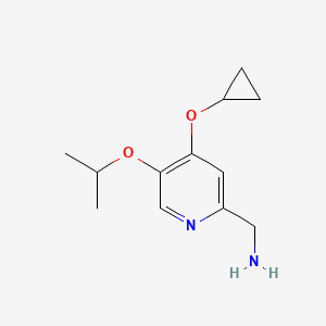 molecular formula C12H18N2O2 B14811240 (4-Cyclopropoxy-5-isopropoxypyridin-2-YL)methanamine 