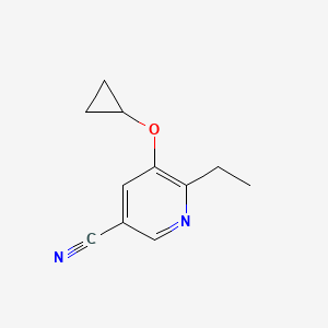 molecular formula C11H12N2O B14811251 5-Cyclopropoxy-6-ethylnicotinonitrile 