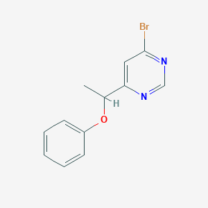 molecular formula C12H11BrN2O B1481126 4-溴-6-(1-苯氧基乙基)嘧啶 CAS No. 2091635-80-0