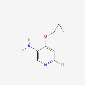 molecular formula C9H11ClN2O B14811264 6-Chloro-4-cyclopropoxy-N-methylpyridin-3-amine 