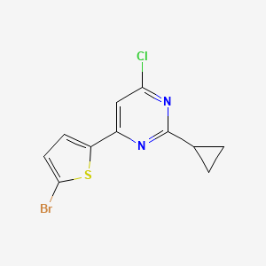 molecular formula C11H8BrClN2S B1481129 4-(5-溴噻吩-2-基)-6-氯-2-环丙基嘧啶 CAS No. 2098123-56-7
