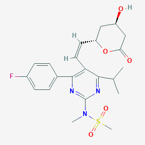 molecular formula C22H26FN3O5S B14811308 N-[4-(4-fluorophenyl)-5-[(Z)-2-[(2S,4R)-4-hydroxy-6-oxooxan-2-yl]ethenyl]-6-propan-2-ylpyrimidin-2-yl]-N-methylmethanesulfonamide 