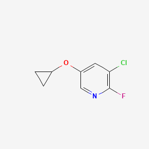 molecular formula C8H7ClFNO B14811328 3-Chloro-5-cyclopropoxy-2-fluoropyridine 