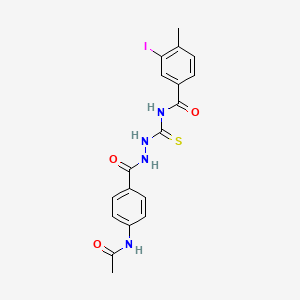 N-[(2-{[4-(acetylamino)phenyl]carbonyl}hydrazinyl)carbonothioyl]-3-iodo-4-methylbenzamide