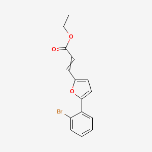 molecular formula C15H13BrO3 B14811358 Ethyl 3-[5-(2-bromophenyl)furan-2-yl]prop-2-enoate 