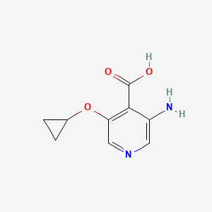 molecular formula C9H10N2O3 B14811388 3-Amino-5-cyclopropoxyisonicotinic acid 