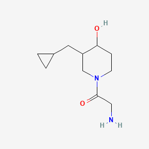 molecular formula C11H20N2O2 B1481139 2-氨基-1-(3-(环丙基甲基)-4-羟基哌啶-1-基)乙烷-1-酮 CAS No. 2097995-64-5