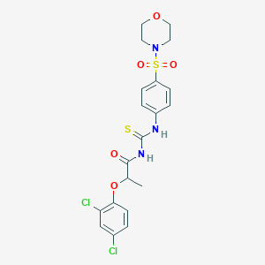 molecular formula C20H21Cl2N3O5S2 B14811394 2-(2,4-dichlorophenoxy)-N-{[4-(morpholin-4-ylsulfonyl)phenyl]carbamothioyl}propanamide 