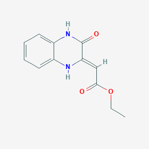 molecular formula C12H12N2O3 B14811410 Ethyl 2-(3-oxo-3,4-dihydroquinoxalin-2(1H)-ylidene)acetate 