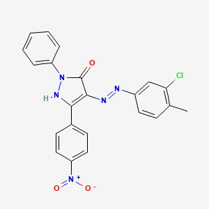 (4Z)-4-[2-(3-chloro-4-methylphenyl)hydrazinylidene]-5-(4-nitrophenyl)-2-phenyl-2,4-dihydro-3H-pyrazol-3-one