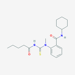 N-cyclohexyl-2-[methyl(pentanoylcarbamothioyl)amino]benzamide