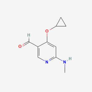 molecular formula C10H12N2O2 B14811476 4-Cyclopropoxy-6-(methylamino)nicotinaldehyde 