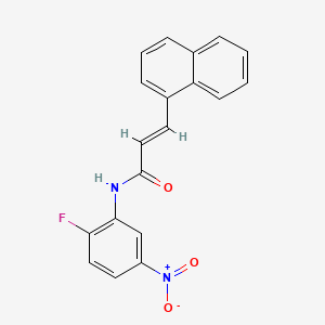 molecular formula C19H13FN2O3 B14811479 (E)-N-(2-fluoro-5-nitrophenyl)-3-naphthalen-1-ylprop-2-enamide 