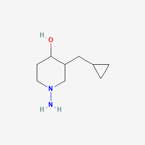 molecular formula C9H18N2O B1481148 1-Amino-3-(cyclopropylmethyl)piperidin-4-ol CAS No. 2098039-85-9