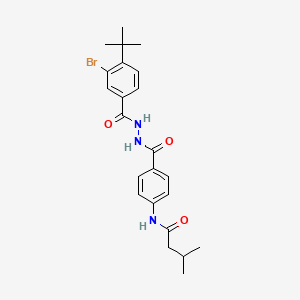 N-[4-({2-[(3-bromo-4-tert-butylphenyl)carbonyl]hydrazinyl}carbonyl)phenyl]-3-methylbutanamide