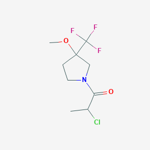 molecular formula C9H13ClF3NO2 B1481149 2-Chloro-1-(3-methoxy-3-(trifluoromethyl)pyrrolidin-1-yl)propan-1-one CAS No. 2092798-18-8