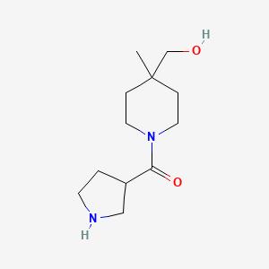 molecular formula C12H22N2O2 B1481152 (4-(Hydroxymethyl)-4-methylpiperidin-1-yl)(pyrrolidin-3-yl)methanone CAS No. 2028818-50-8