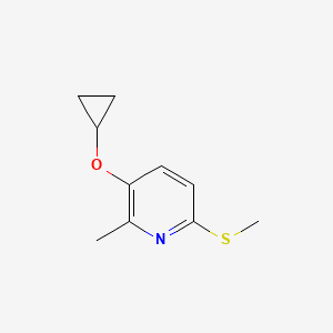 molecular formula C10H13NOS B14811525 3-Cyclopropoxy-2-methyl-6-(methylthio)pyridine 