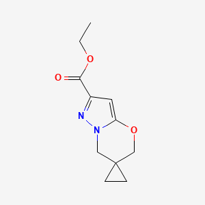 molecular formula C11H14N2O3 B14811550 Ethyl spiro[cyclopropane-1,6'-pyrazolo[5,1-b][1,3]oxazine]-2'-carboxylate 