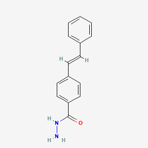 molecular formula C15H14N2O B14811565 4-[(E)-2-phenylethenyl]benzohydrazide 