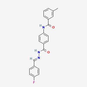 molecular formula C22H18FN3O2 B14811588 N-(4-{[(2E)-2-(4-fluorobenzylidene)hydrazinyl]carbonyl}phenyl)-3-methylbenzamide 