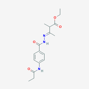 ethyl (3E)-2-methyl-3-(2-{[4-(propanoylamino)phenyl]carbonyl}hydrazinylidene)butanoate