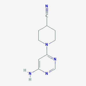 molecular formula C10H13N5 B1481161 1-(6-氨基嘧啶-4-基)哌啶-4-碳腈 CAS No. 1870449-97-0