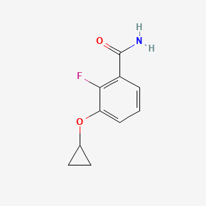 molecular formula C10H10FNO2 B14811625 3-Cyclopropoxy-2-fluorobenzamide 