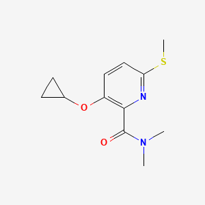 molecular formula C12H16N2O2S B14811642 3-Cyclopropoxy-N,N-dimethyl-6-(methylthio)picolinamide 