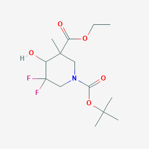 molecular formula C14H23F2NO5 B14811668 1-Tert-butyl 3-ethyl 5,5-difluoro-4-hydroxy-3-methylpiperidine-1,3-dicarboxylate 