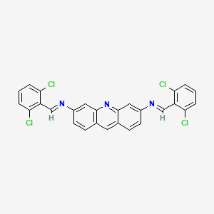 N,N'-bis[(E)-(2,6-dichlorophenyl)methylidene]acridine-3,6-diamine