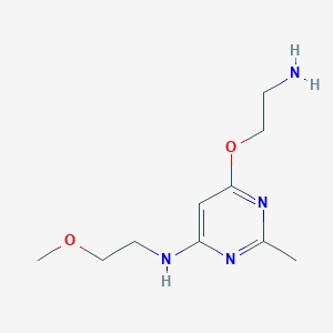 molecular formula C10H18N4O2 B1481168 6-(2-aminoethoxy)-N-(2-methoxyethyl)-2-methylpyrimidin-4-amine CAS No. 2098006-77-8
