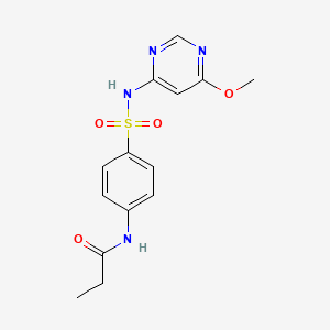 molecular formula C14H16N4O4S B14811690 N-{4-[(6-methoxypyrimidin-4-yl)sulfamoyl]phenyl}propanamide 