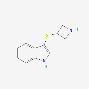 molecular formula C12H14N2S B1481171 3-(氮杂环丁-3-基硫代)-2-甲基-1H-吲哚 CAS No. 2098106-58-0