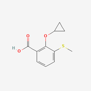 molecular formula C11H12O3S B14811711 2-Cyclopropoxy-3-(methylthio)benzoic acid 