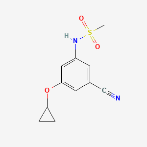 molecular formula C11H12N2O3S B14811783 N-(3-Cyano-5-cyclopropoxyphenyl)methanesulfonamide 