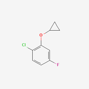 molecular formula C9H8ClFO B14811871 1-Chloro-2-cyclopropoxy-4-fluorobenzene 