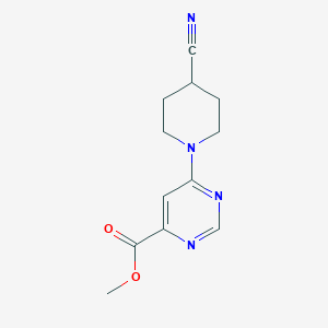 molecular formula C12H14N4O2 B1481188 Methyl 6-(4-cyanopiperidin-1-yl)pyrimidine-4-carboxylate CAS No. 2098025-09-1