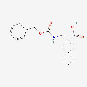 molecular formula C17H21NO4 B1481189 2-((((苄氧羰基)氨基)甲基)螺[3.3]庚烷-2-羧酸 CAS No. 2098069-43-1