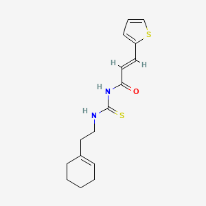 (E)-N-((2-(cyclohex-1-en-1-yl)ethyl)carbamothioyl)-3-(thiophen-2-yl)acrylamide